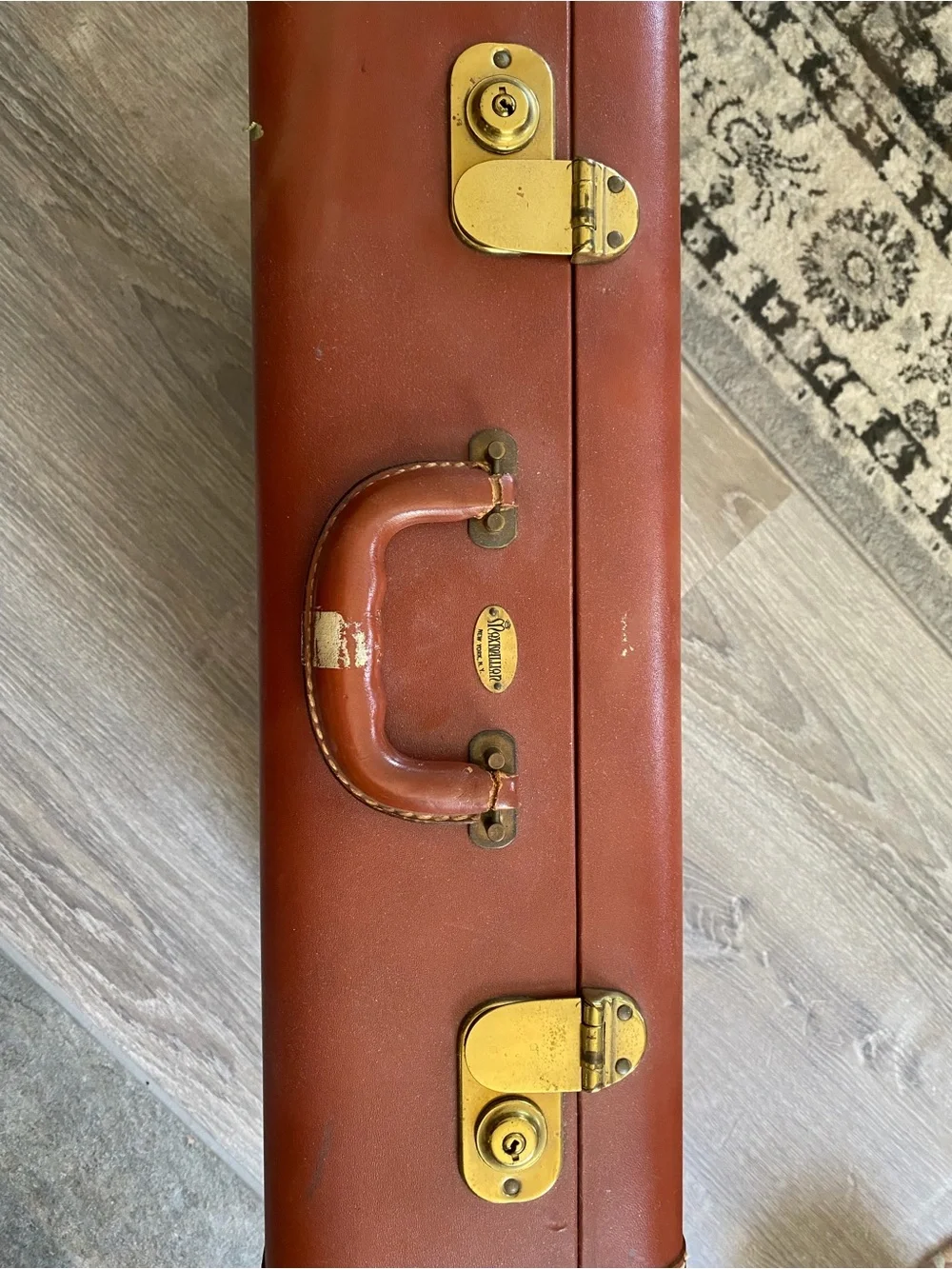 Maximillian Brown Leather Carry-On Briefcase with Top Handle